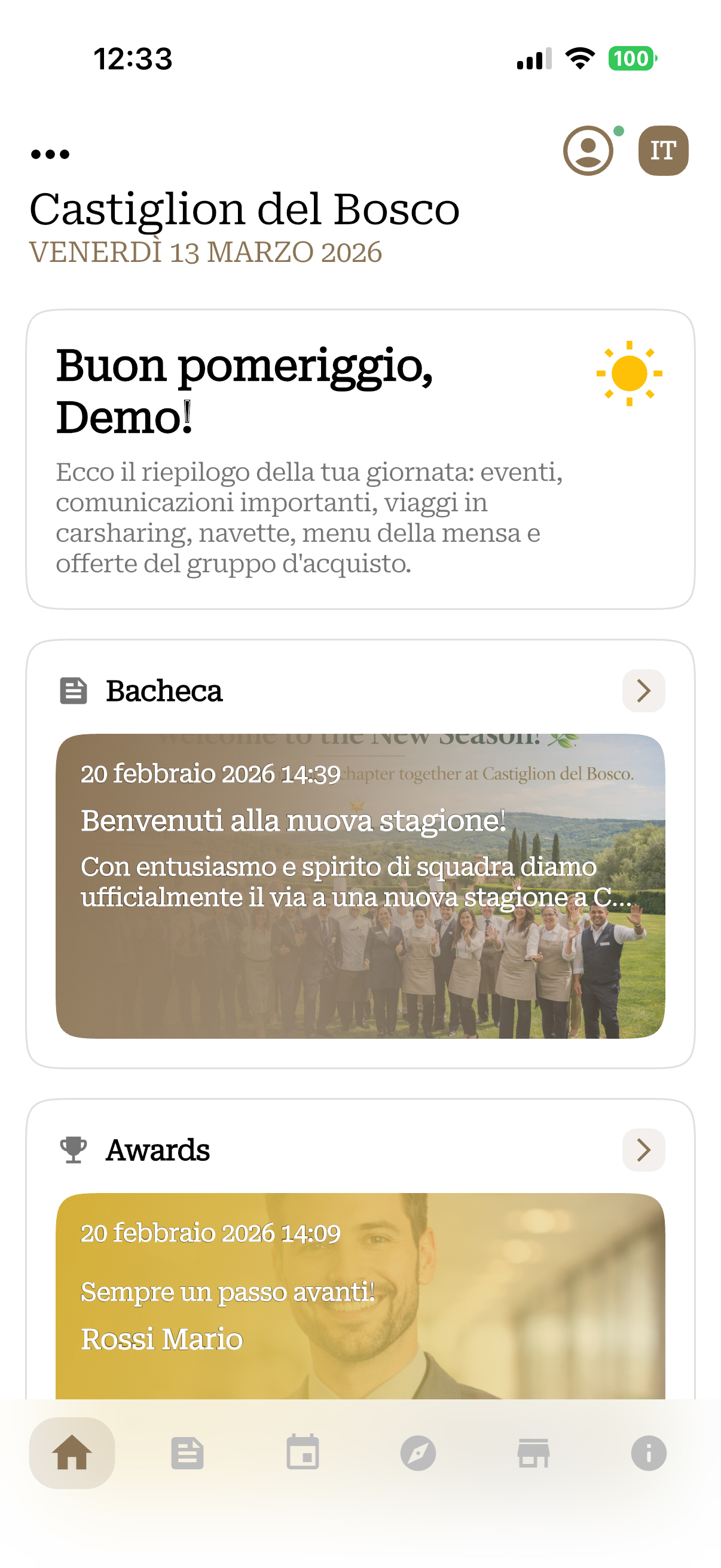 Noi CdB - Dashboard principale